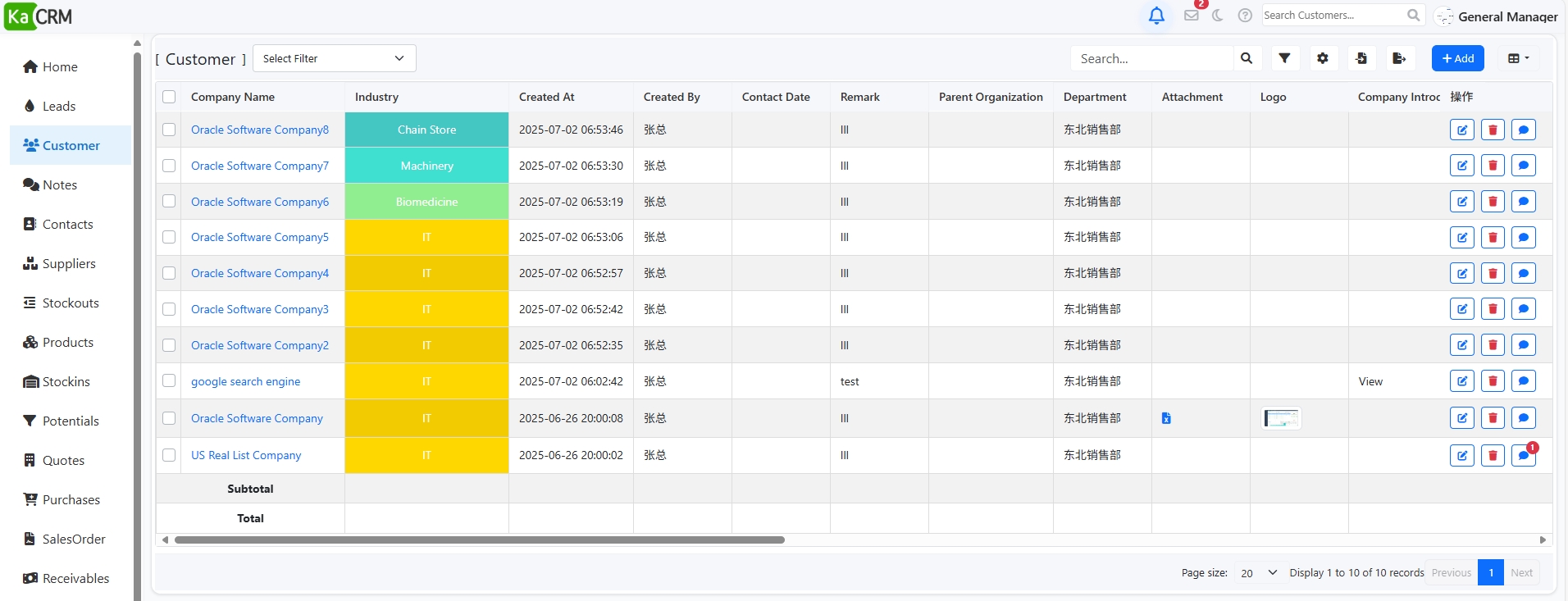 CRM Screenshot